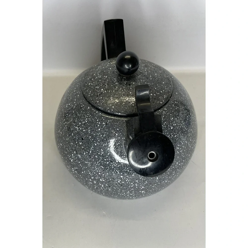 Copco Sam Lebowitz Speckled Enamelware Whistling Tea Kettle Modern Atomic‎